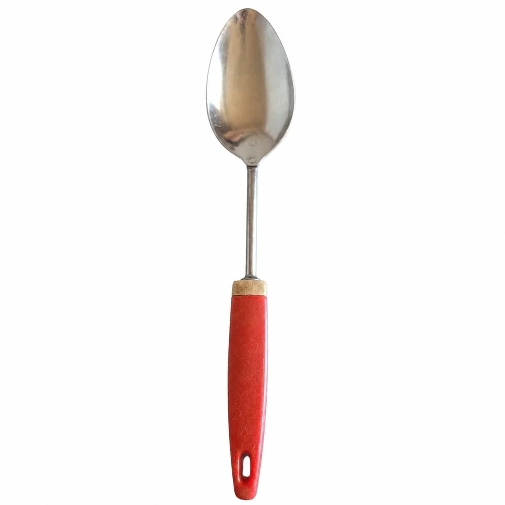 Vintage Red Phenolic Bakelite Style‎ Serving Spoon Retro Mid Century Kitchen